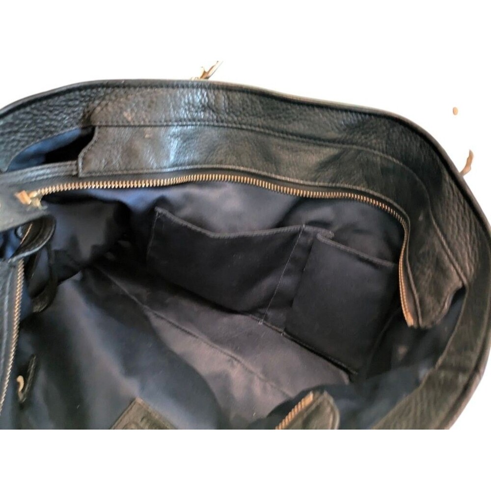 Coach Black Pebbled Leather Tote Bag with Gold Hardware - Picture 6 of 7